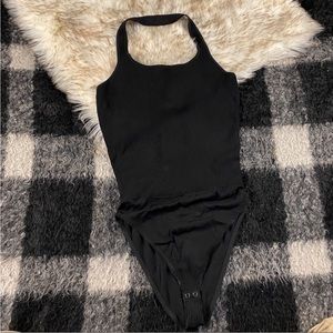Zara black cowl neck halter bodysuit